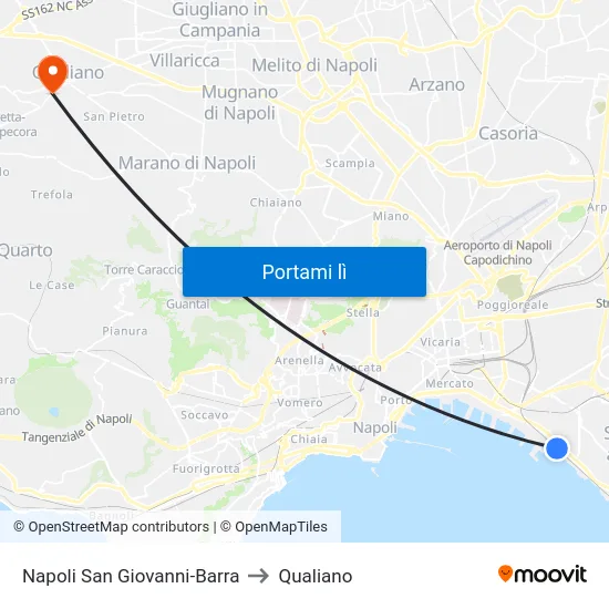 Napoli San Giovanni-Barra to Qualiano map