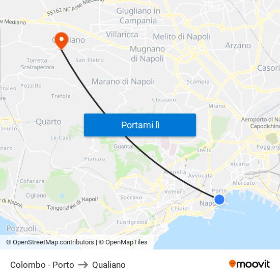 Colombo - Porto to Qualiano map