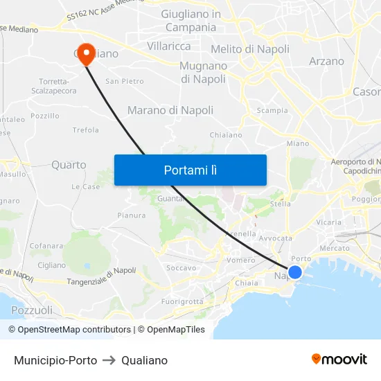 Municipio-Porto to Qualiano map