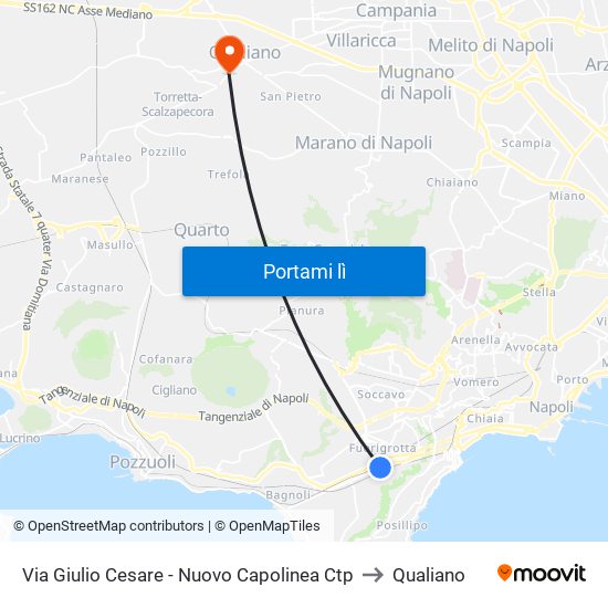 Via Giulio Cesare - Nuovo Capolinea Ctp to Qualiano map