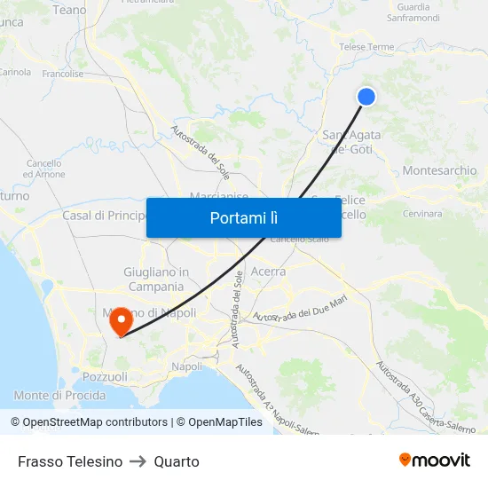 Frasso Telesino to Quarto map
