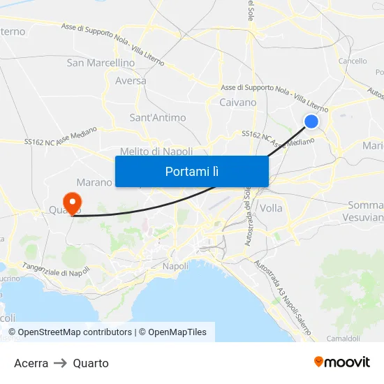 Acerra to Quarto map