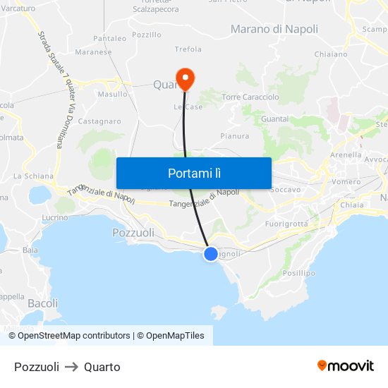 Pozzuoli to Quarto map