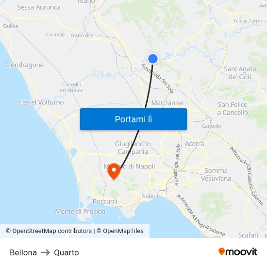 Bellona to Quarto map