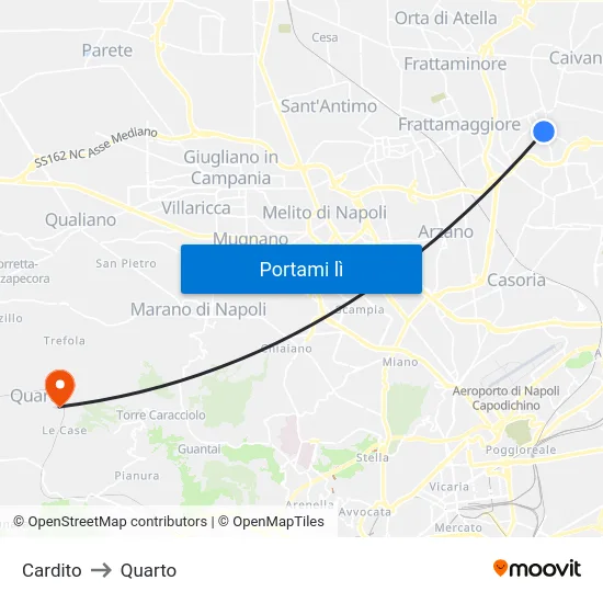 Cardito to Quarto map