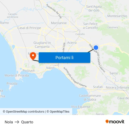 Nola to Quarto map