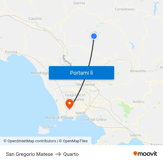San Gregorio Matese to Quarto map