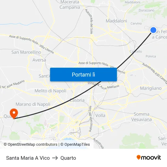 Santa Maria A Vico to Quarto map