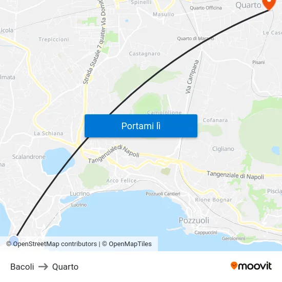 Bacoli to Quarto map