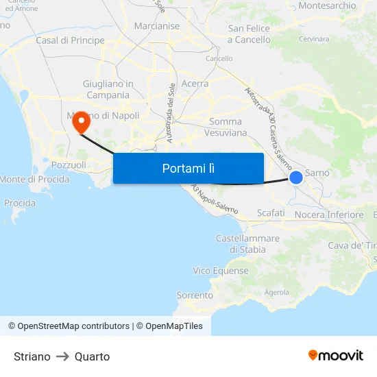Striano to Quarto map