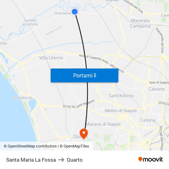 Santa Maria La Fossa to Quarto map
