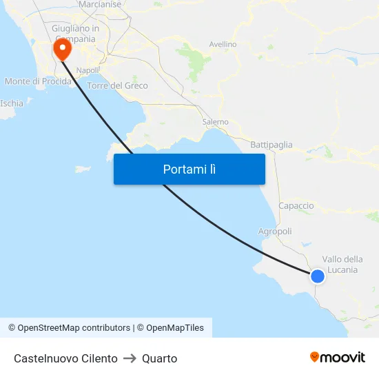 Castelnuovo Cilento to Quarto map
