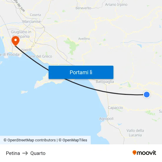 Petina to Quarto map