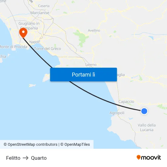 Felitto to Quarto map