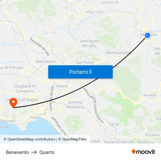 Benevento to Quarto map