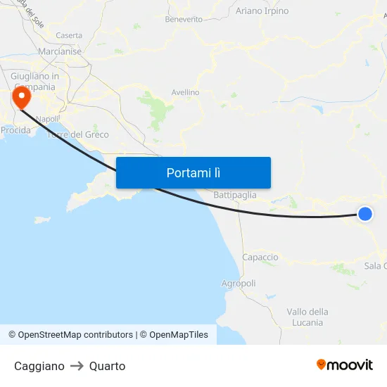 Caggiano to Quarto map