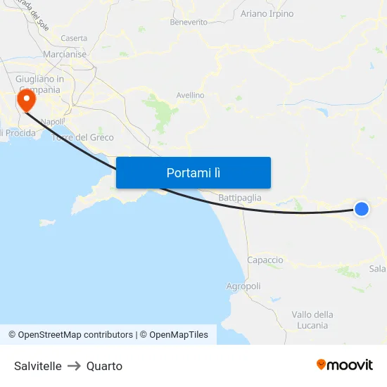 Salvitelle to Quarto map
