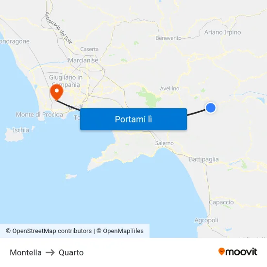 Montella to Quarto map