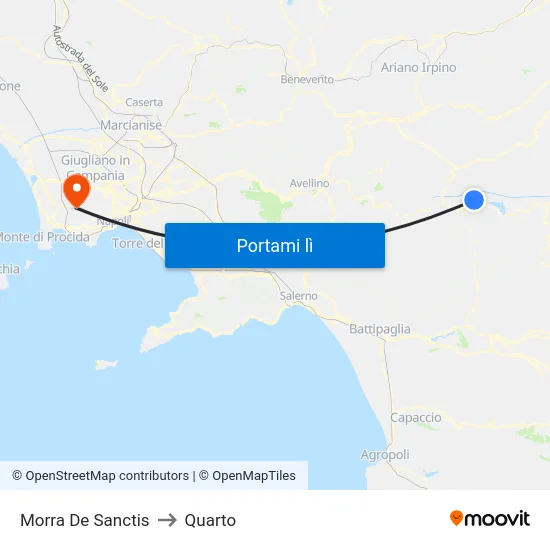 Morra De Sanctis to Quarto map
