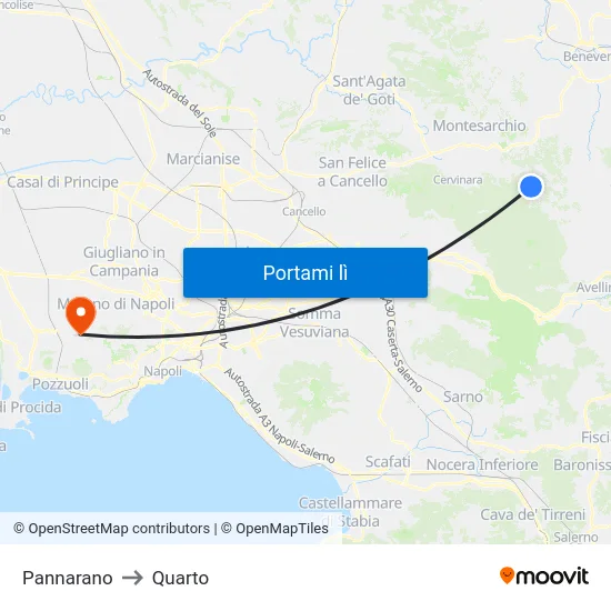 Pannarano to Quarto map