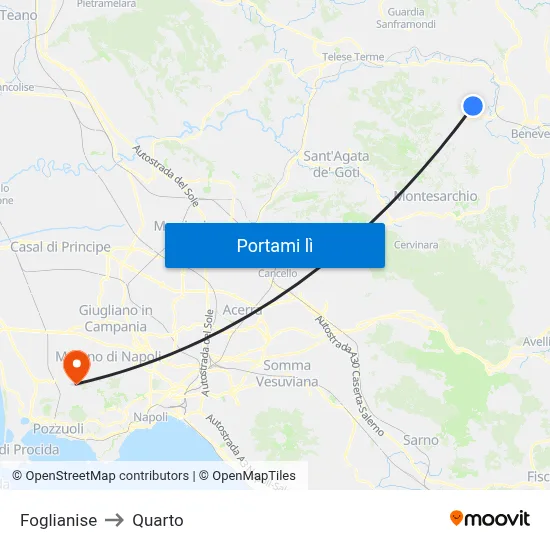 Foglianise to Quarto map