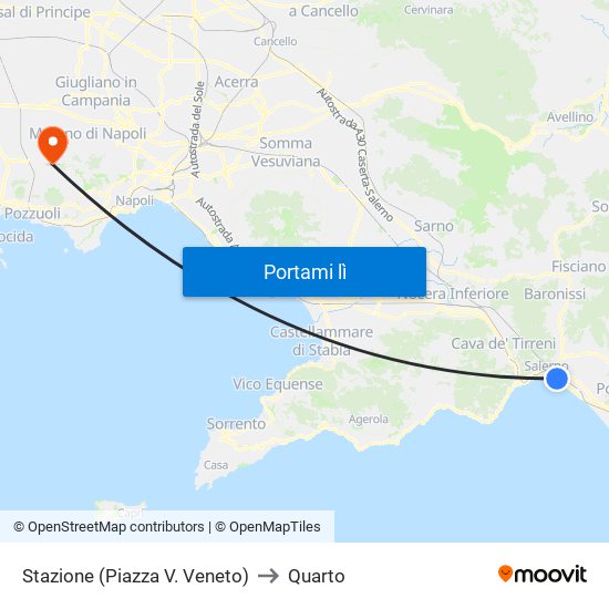 Stazione (Piazza V. Veneto) to Quarto map