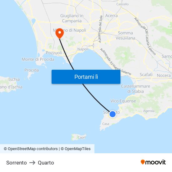 Sorrento to Quarto map