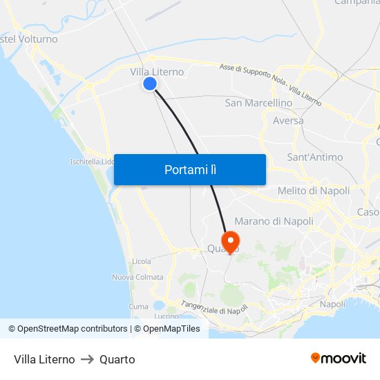 Villa Literno to Quarto map