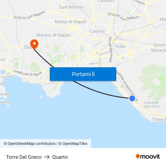 Torre Del Greco to Quarto map