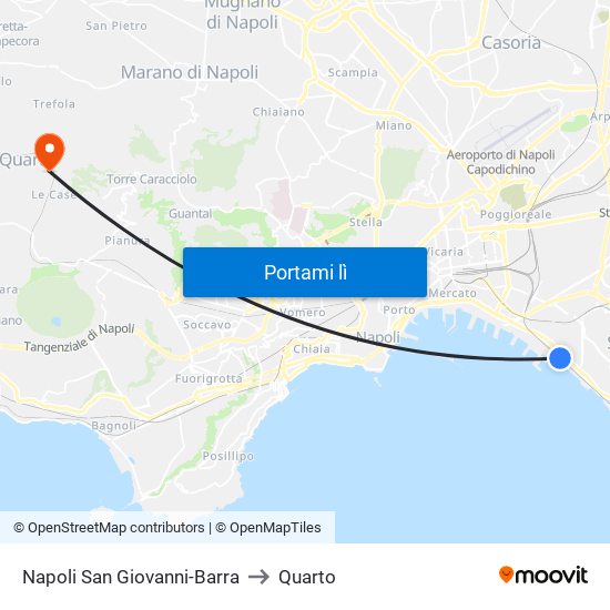 Napoli San Giovanni-Barra to Quarto map