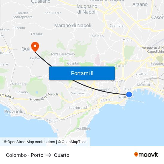 Colombo - Porto to Quarto map