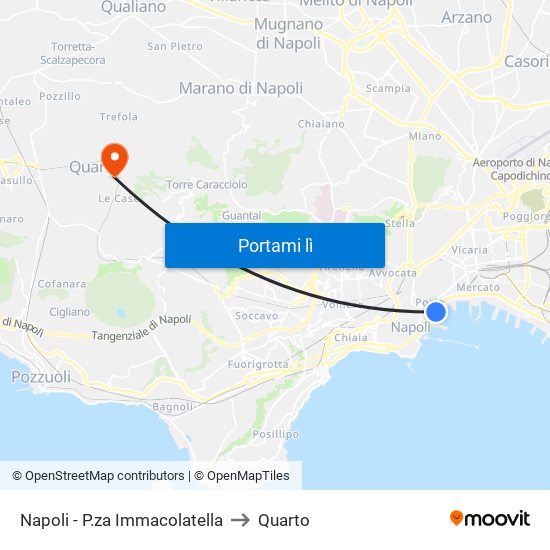Napoli - P.za Immacolatella to Quarto map