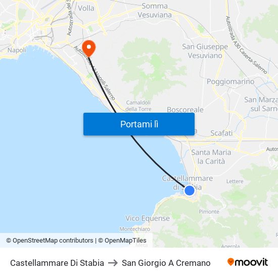 Castellammare Di Stabia to San Giorgio A Cremano map