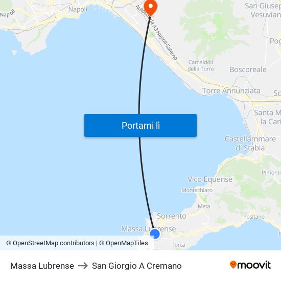 Massa Lubrense to San Giorgio A Cremano map