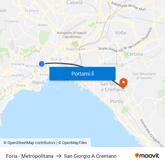 Foria - Metropolitana to San Giorgio A Cremano map