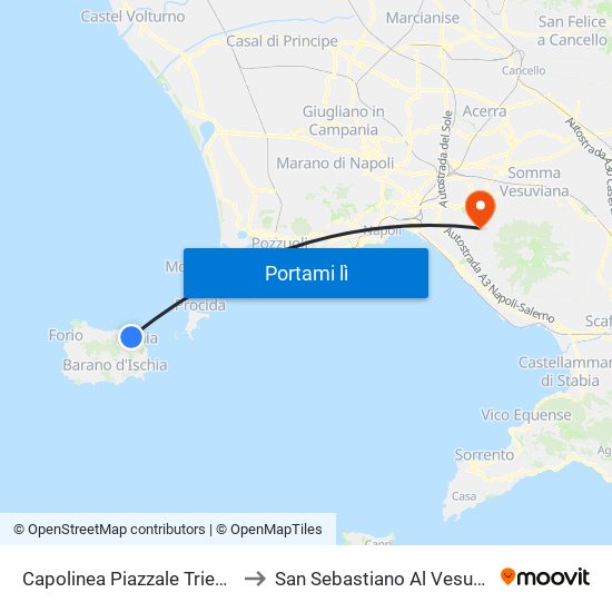 Capolinea Piazzale Trieste to San Sebastiano Al Vesuvio map