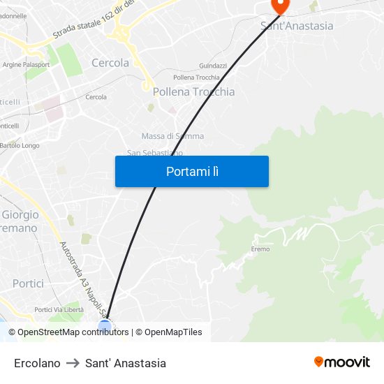 Ercolano to Sant' Anastasia map