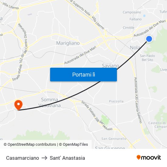 Casamarciano to Sant' Anastasia map