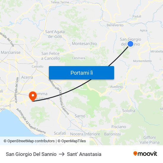 San Giorgio Del Sannio to Sant' Anastasia map