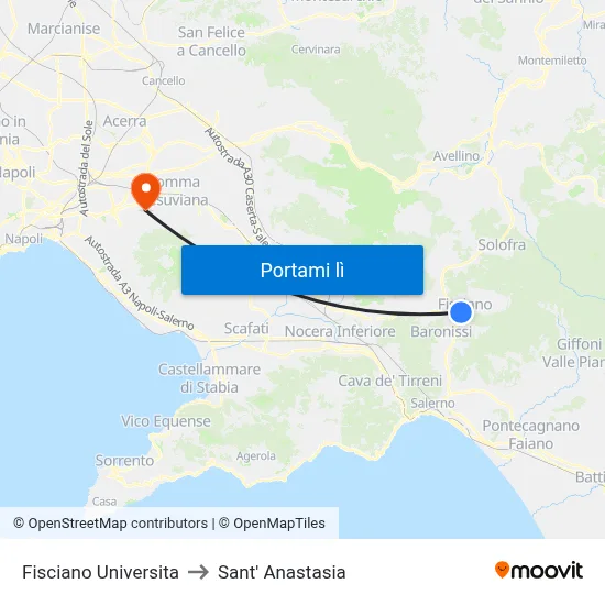 Fisciano Universita to Sant' Anastasia map