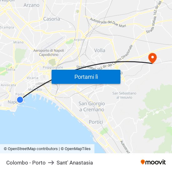 Colombo - Porto to Sant' Anastasia map