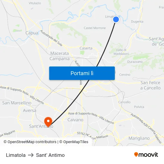 Limatola to Sant' Antimo map