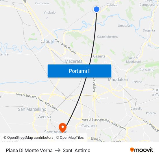 Piana Di Monte Verna to Sant' Antimo map