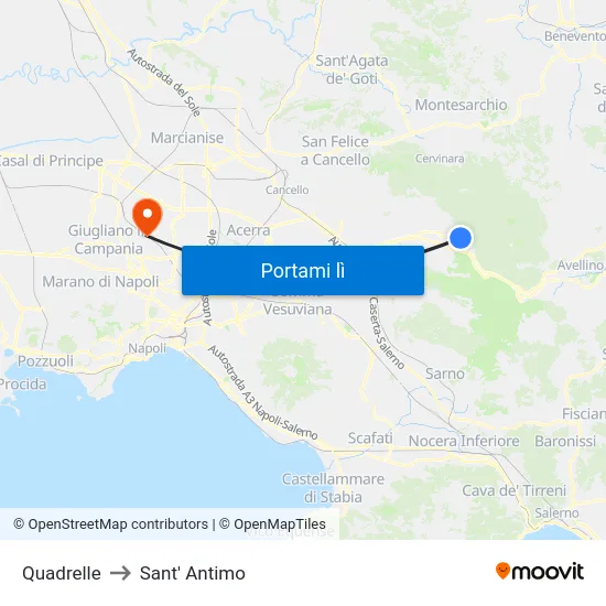Quadrelle to Sant' Antimo map