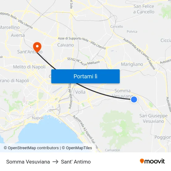 Somma Vesuviana to Sant' Antimo map
