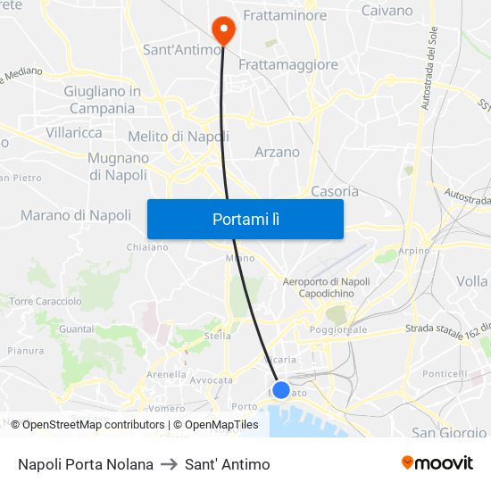 Napoli Porta Nolana to Sant' Antimo map