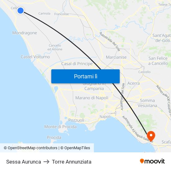 Sessa Aurunca to Torre Annunziata map