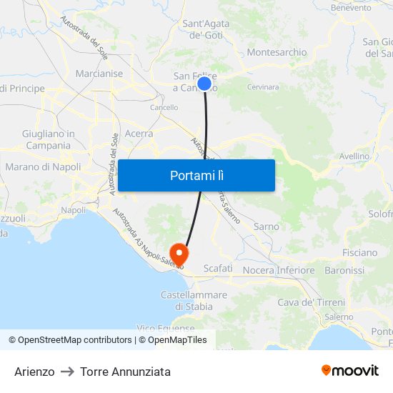 Arienzo to Torre Annunziata map