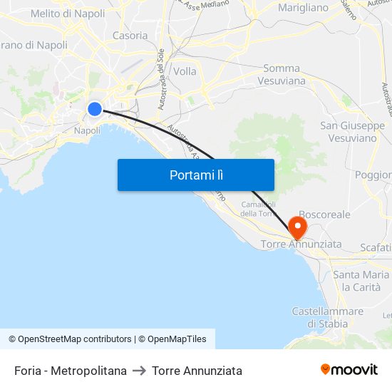 Foria - Metropolitana to Torre Annunziata map