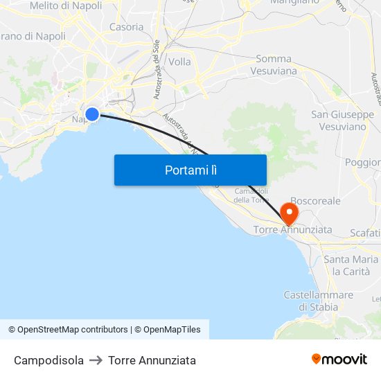 Campodisola to Torre Annunziata map